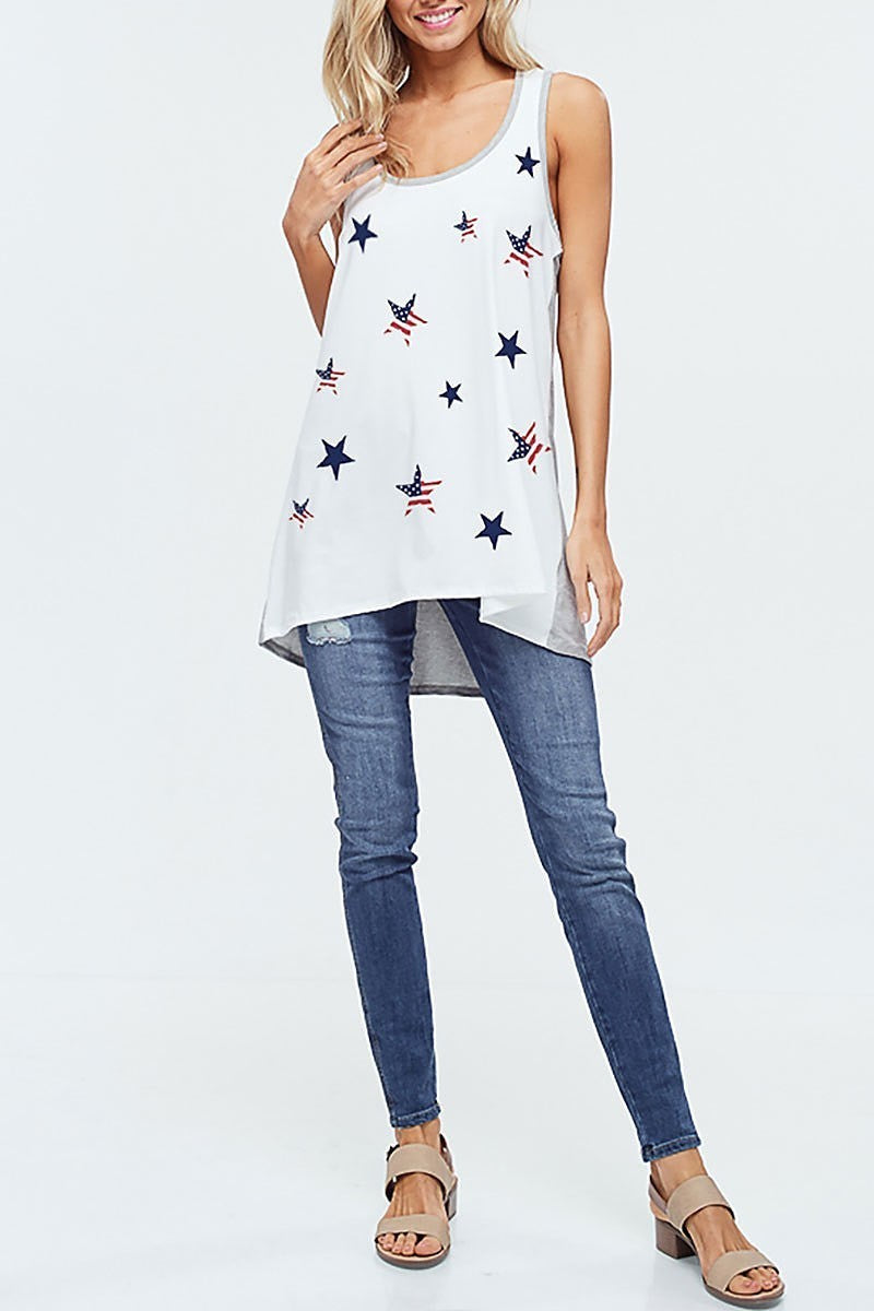 Star all over neon tank top (EF4442)