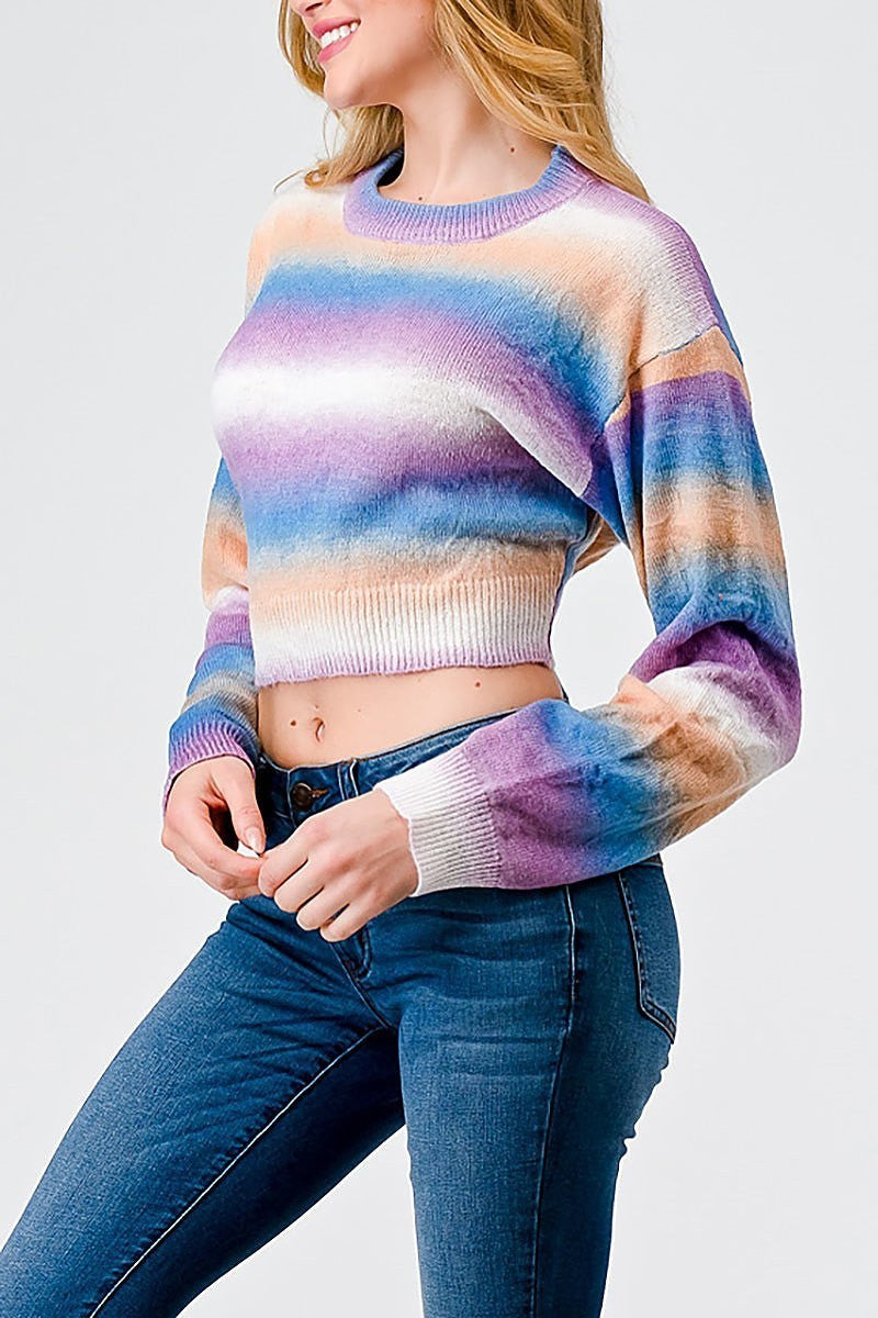 Long sleeve open back cropped sweater (TED1980)