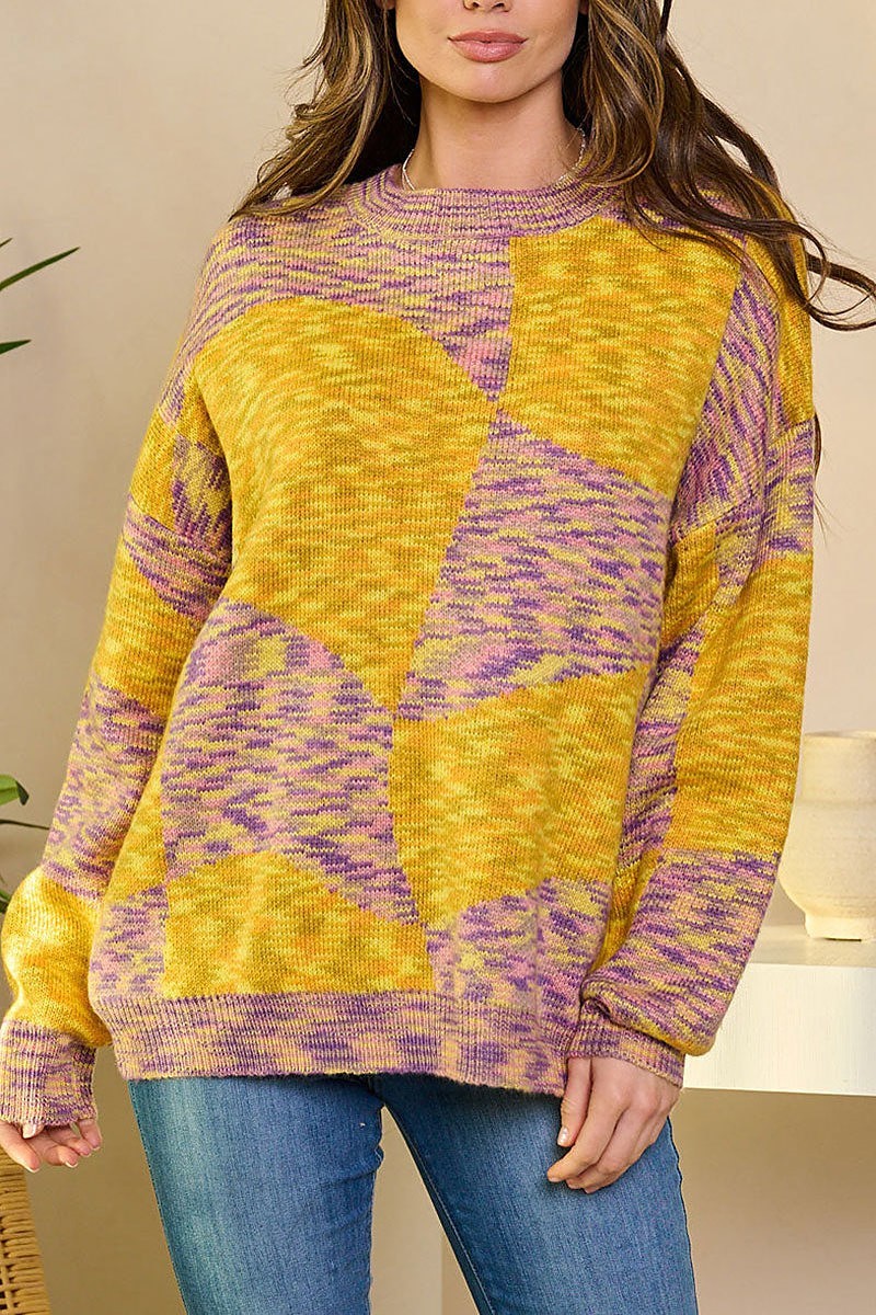 Long sleeve pullover multi sweater (EFWT6070)