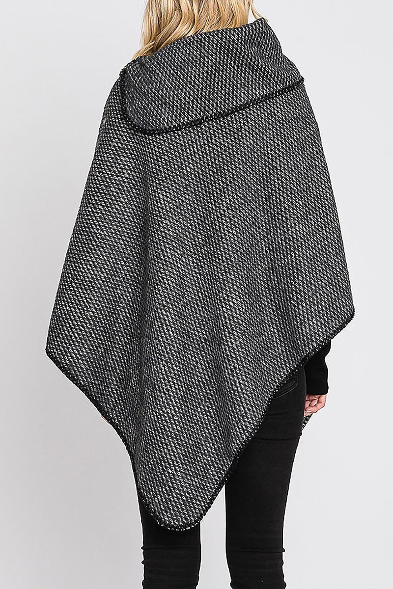 Solid textured neck poncho (DGS6122)