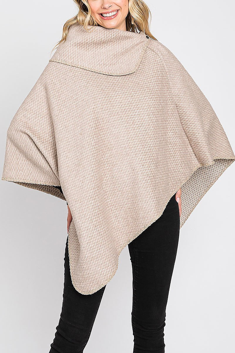 Solid textured neck poncho (DGS6121)