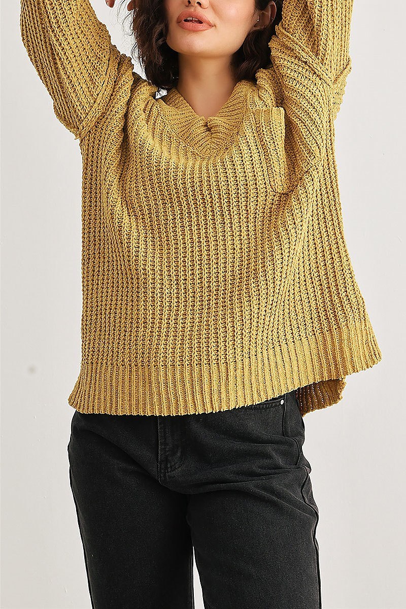 One pocket v neck sweater (TED2042)