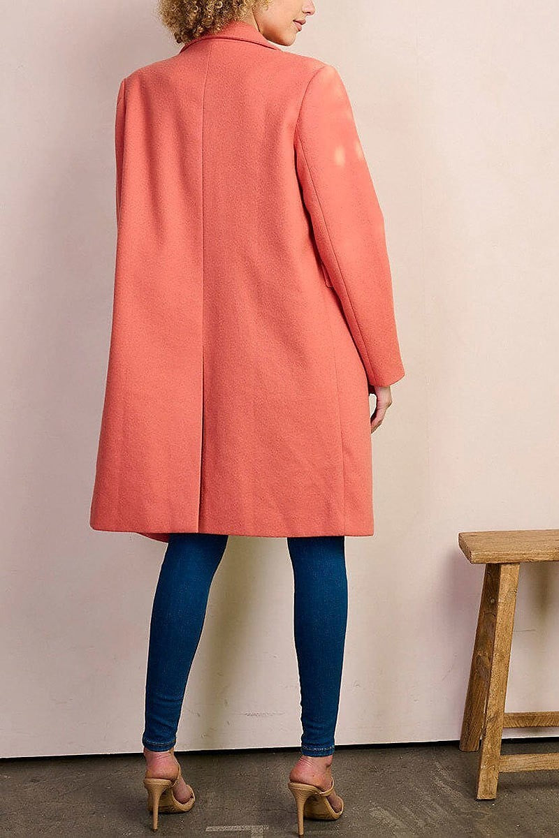 Long sleeve button closure pockets coat (EFWT8407)