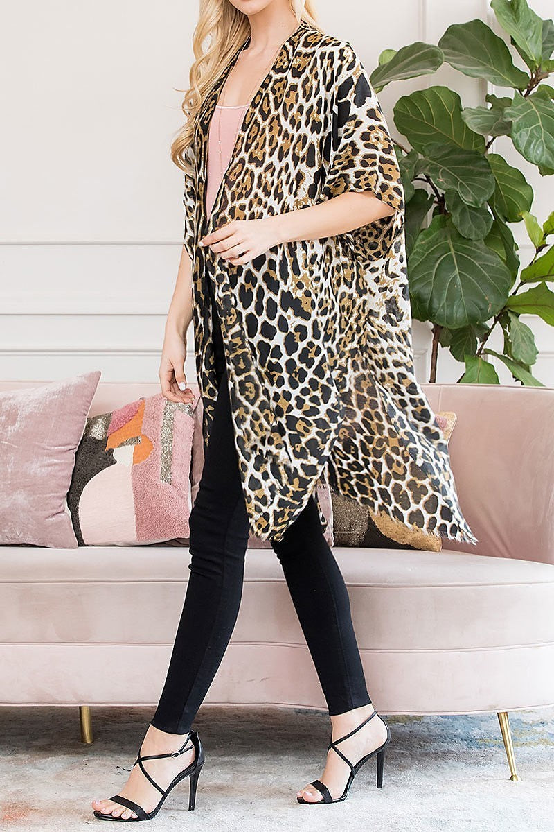 Leopard printed kimono (EF3052)