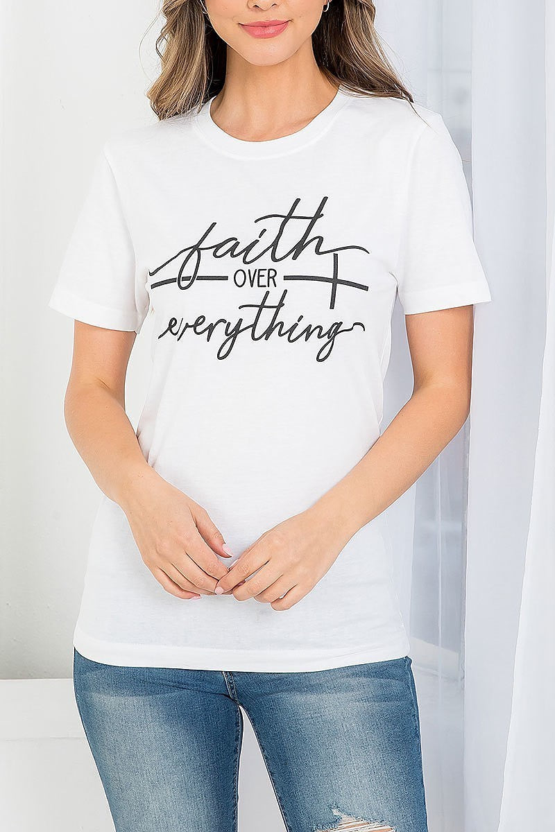 Faith over everything graphic tee top (EF3540)