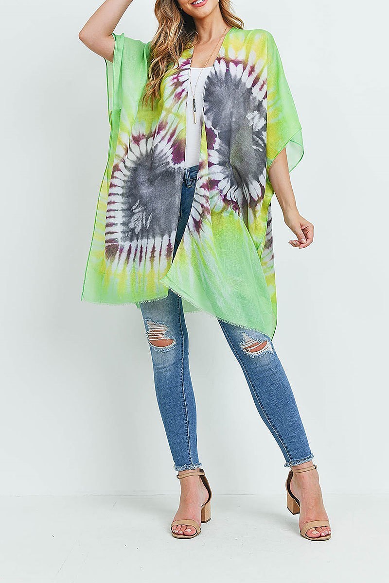 Tie dye open front kimono (EF1145)