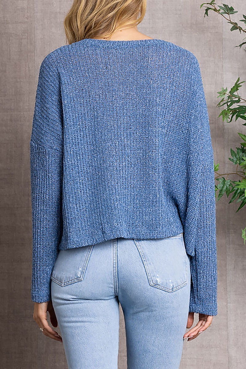 Cable knit long sleeves top (EDSW3385)