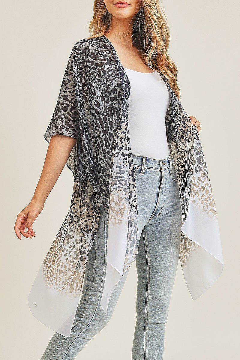 Multi color leopard kimono (EF3407)