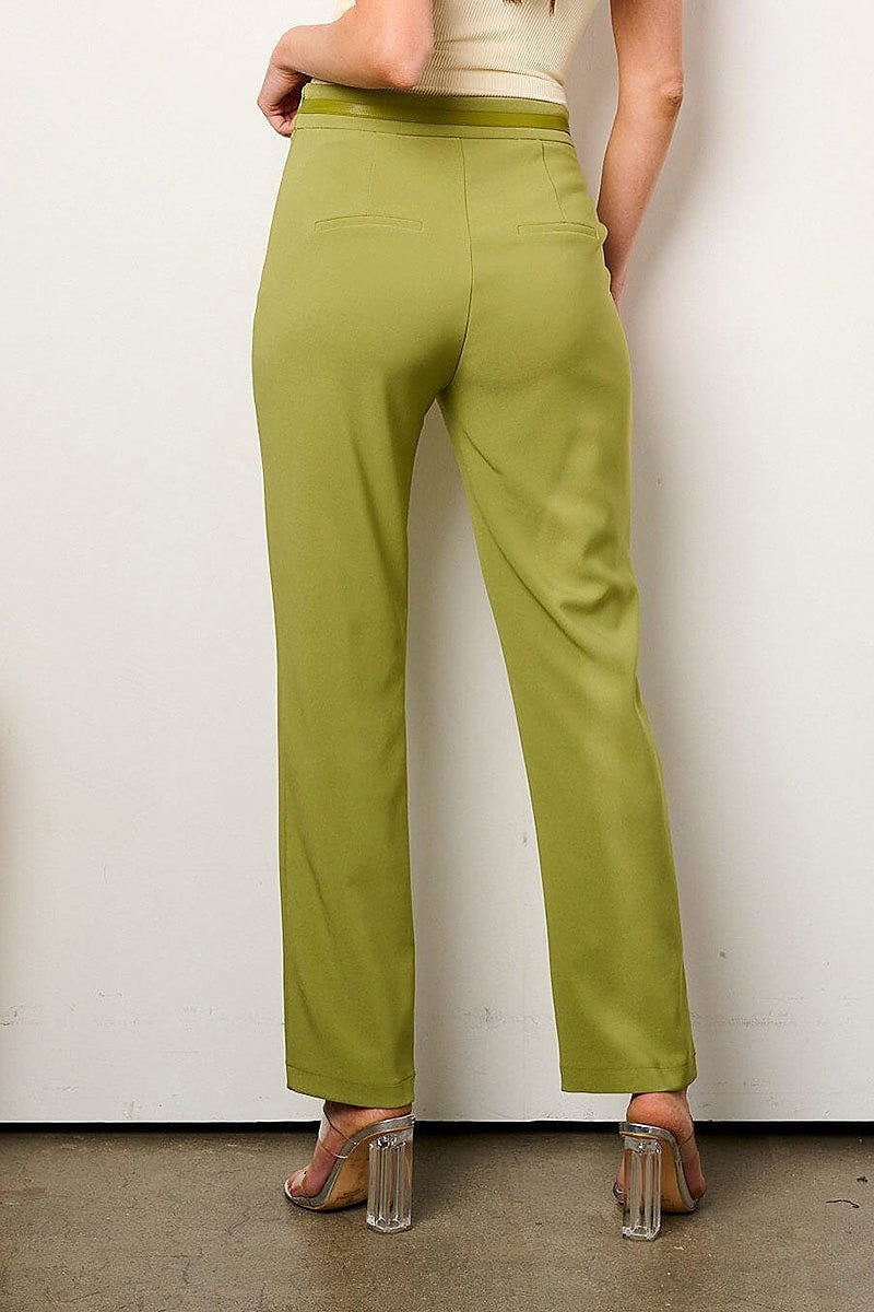 Zip up detailed wide leg pants (EFWT9082)