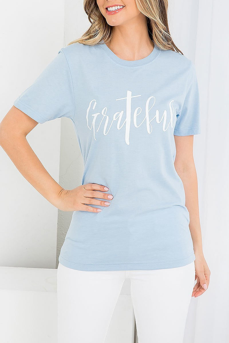 Grateful graphic tee top (EF3538)