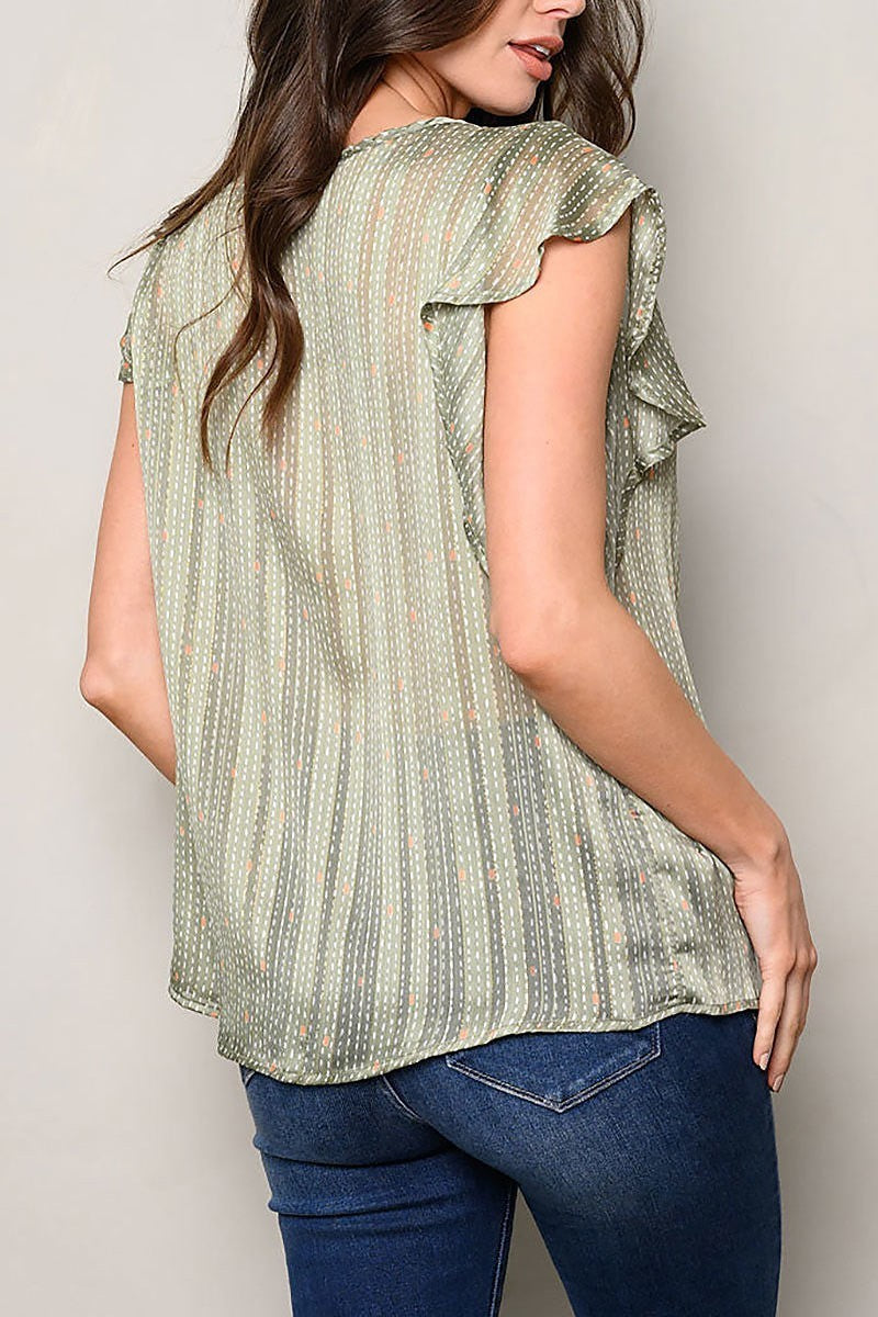 Short sleeve multi print tunic top (EDWT9645)