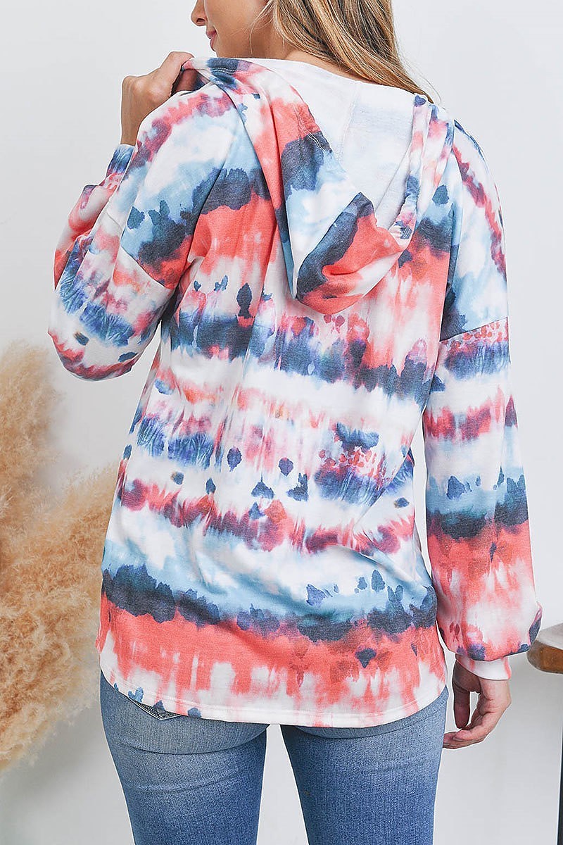 Tie dye hoodie top (EF2358)