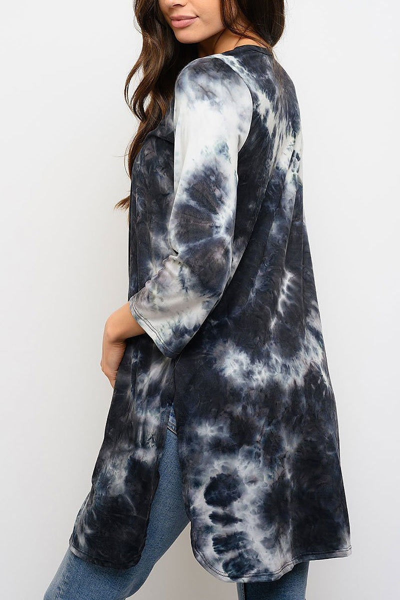 Long sleeve tie dye cardigan (EDWT3299)