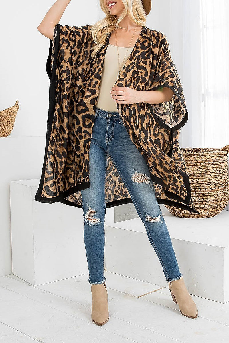 Leopard open front cardigan (EF2534)