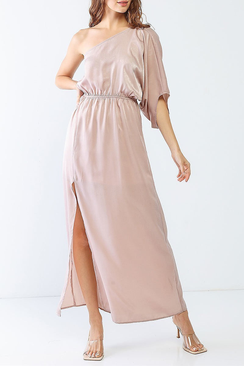 One shoulder batwing sleeve maxi dress (TED1293)