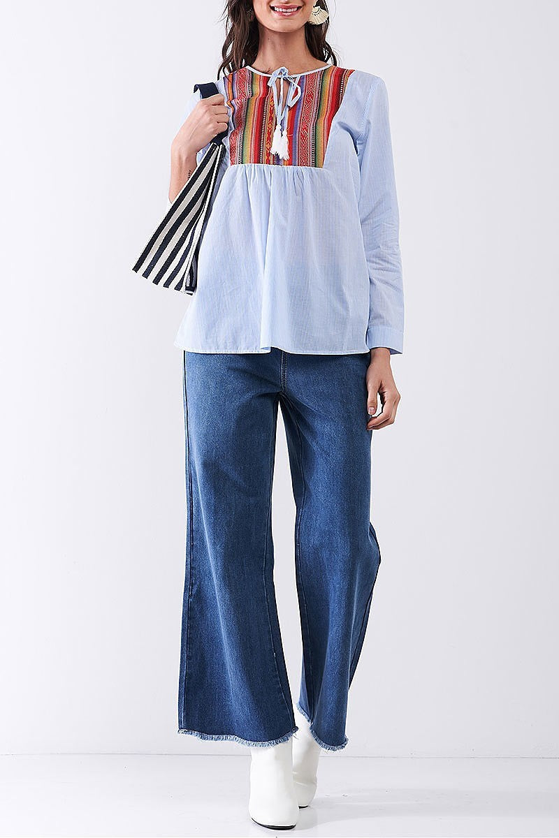 Multi stripe color block top (TDG8028)