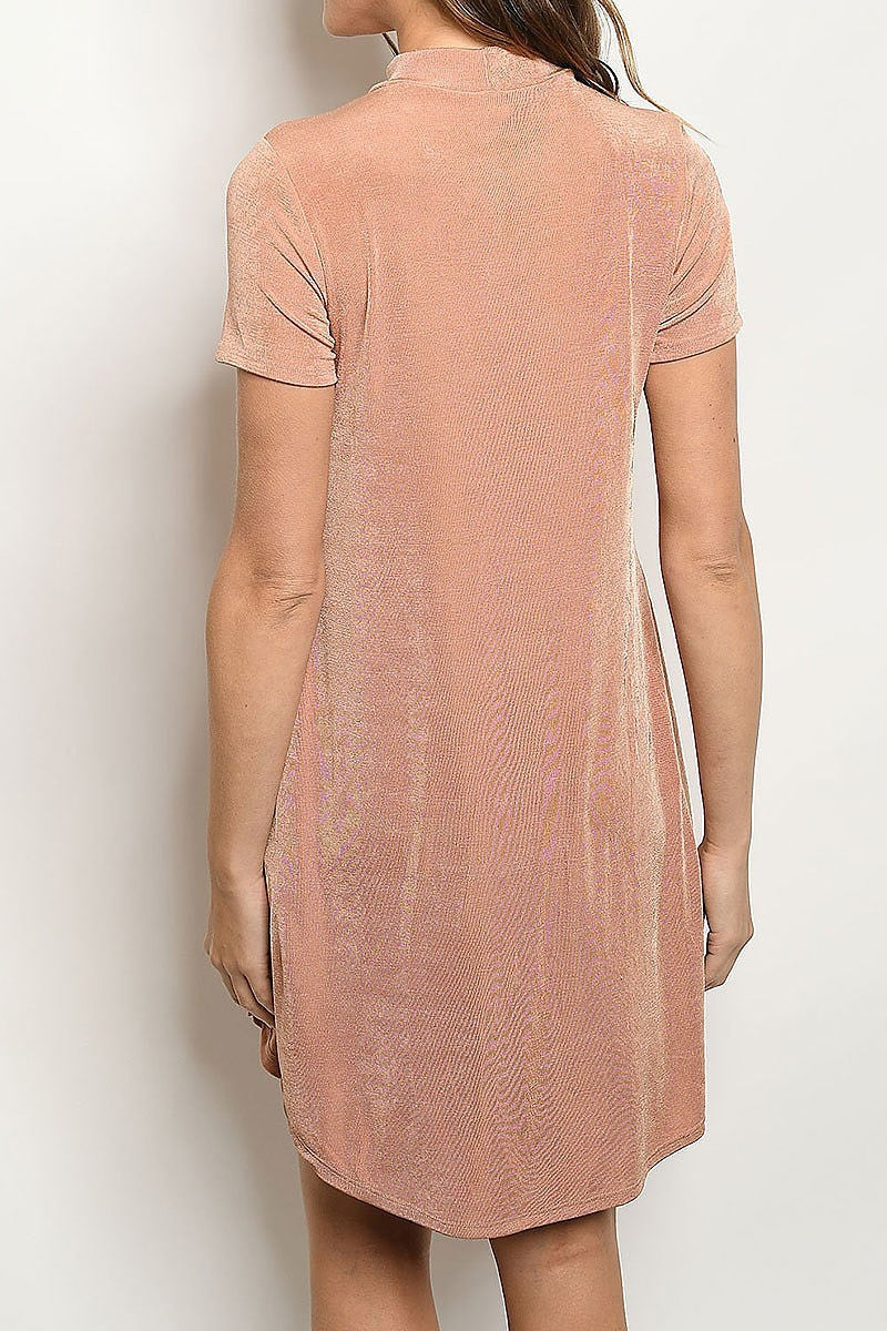 Mock neck tunic dress (DED5502)