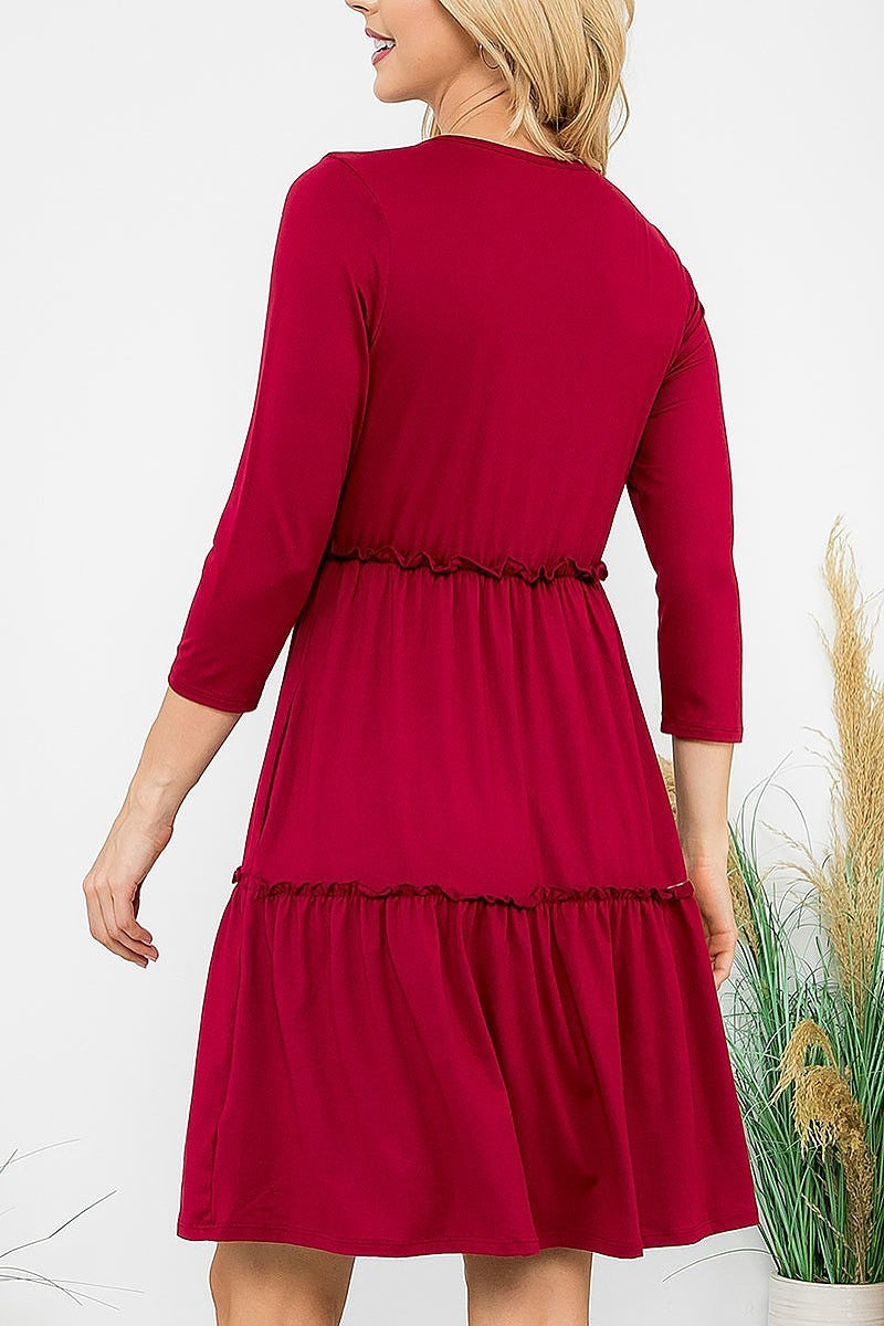 Long sleeve merrow detail dress (DED8859)