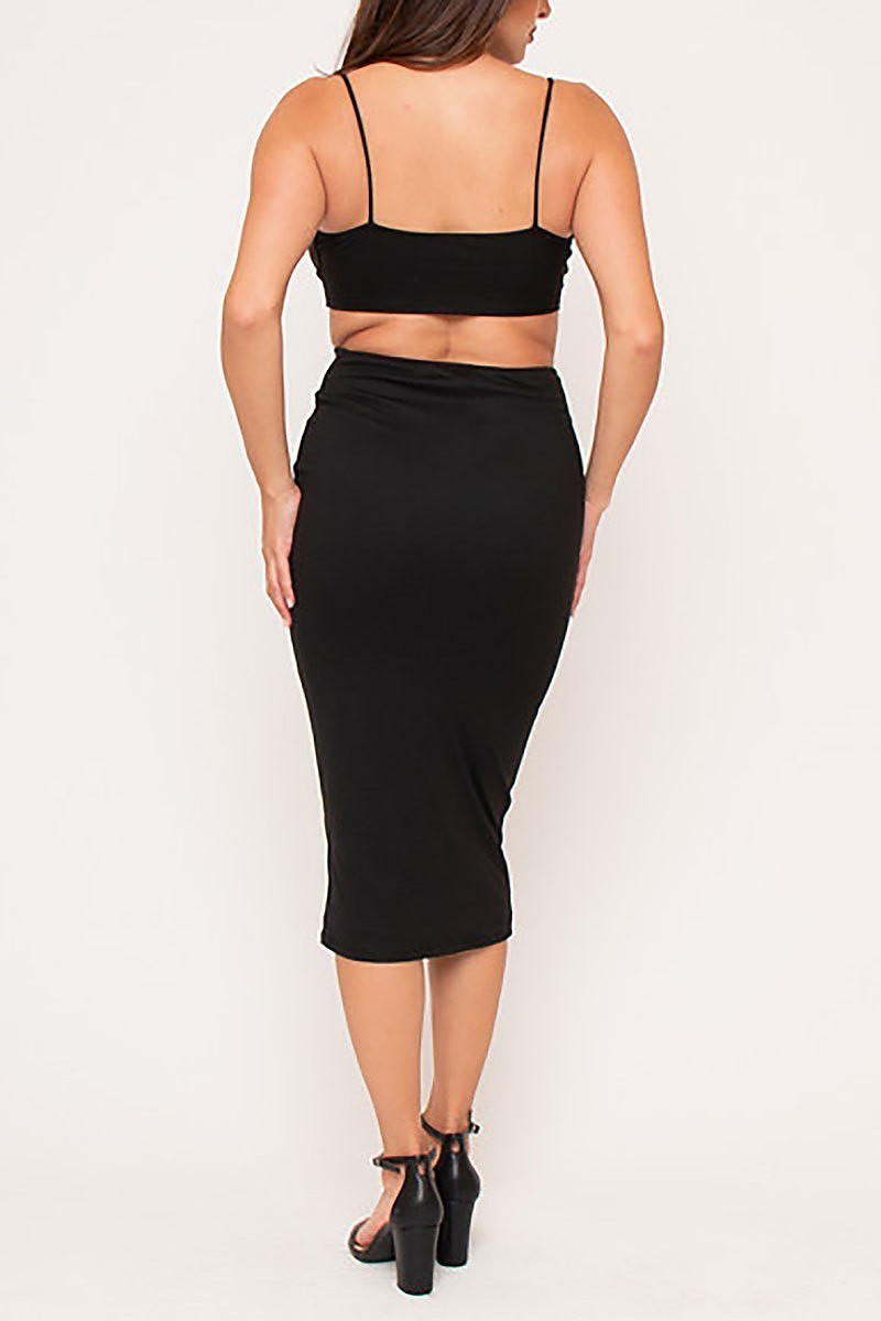 Cami midi dress with cut out waist line (EDVC2555)