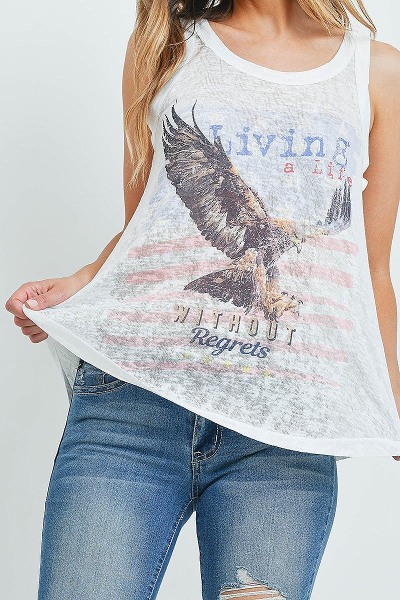 Living without regrets graphic top (ED9649)