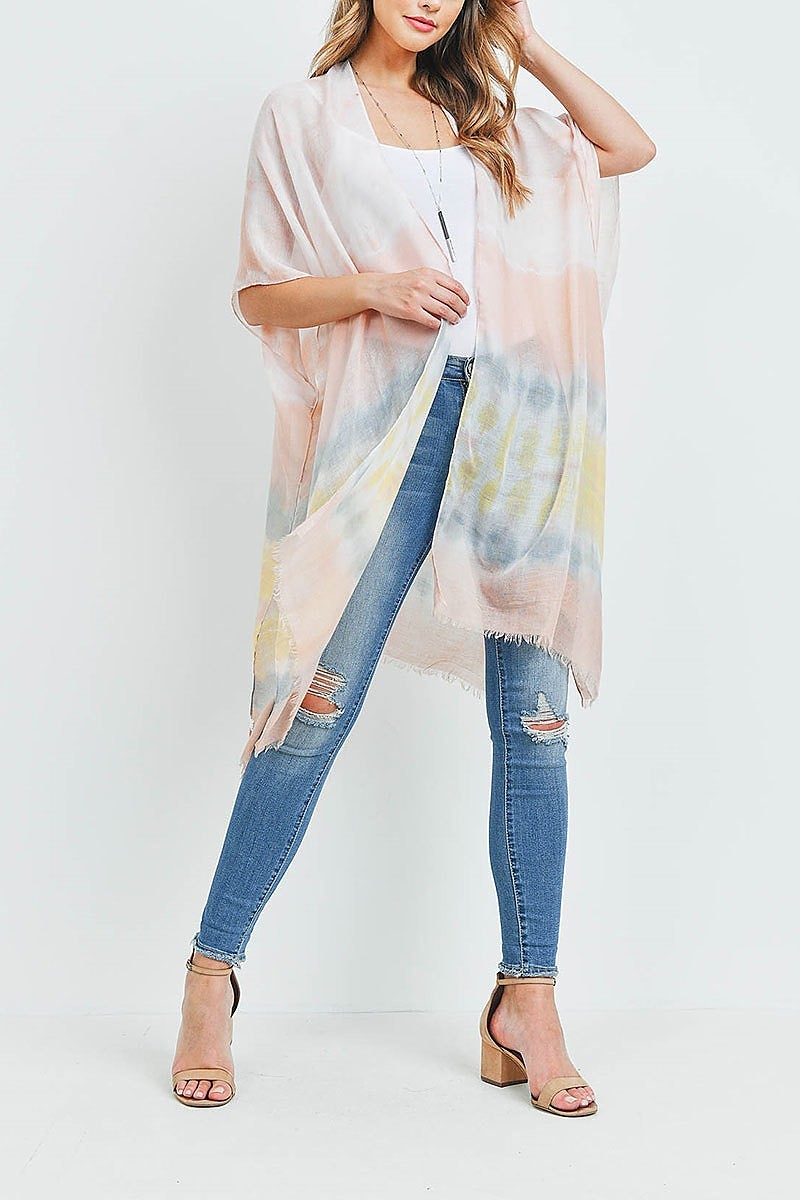 Tie dye open front kimono (ED9659-REST)