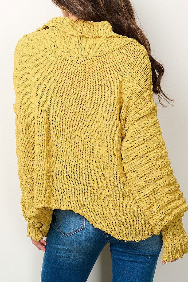 Long sleeve turtle neck knitted sweater (EFWT7005)