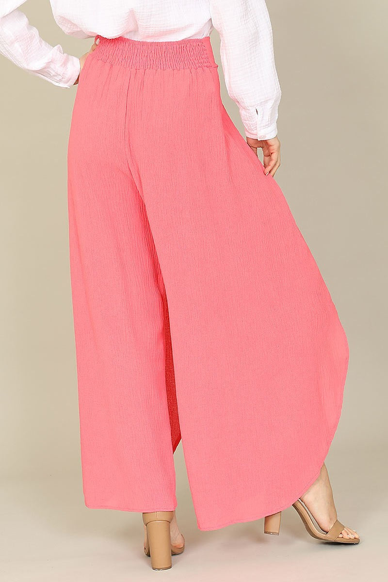 Tulip hem bow waist detail loose fit pants (DGB3805)