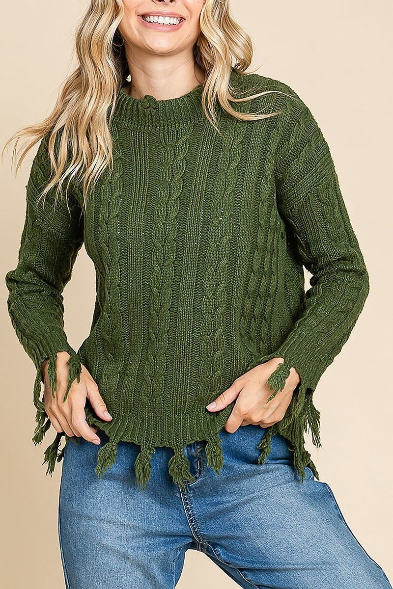 Fringe hem vintage sweater (EDH1621-2)