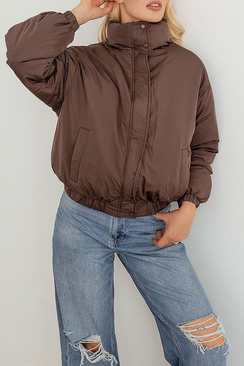 Zip up long sleeve puffer jacket (TED2339)