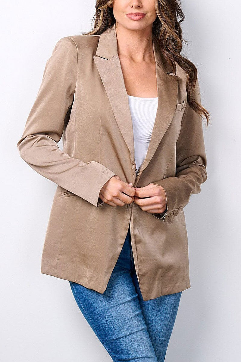 Long sleeve button closure blazer (EFWT7535)