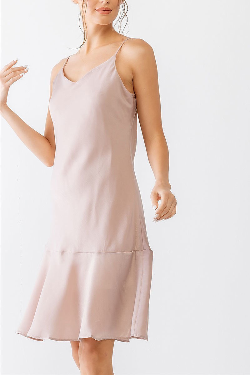 V neck flare hem cami dress (TED1771)