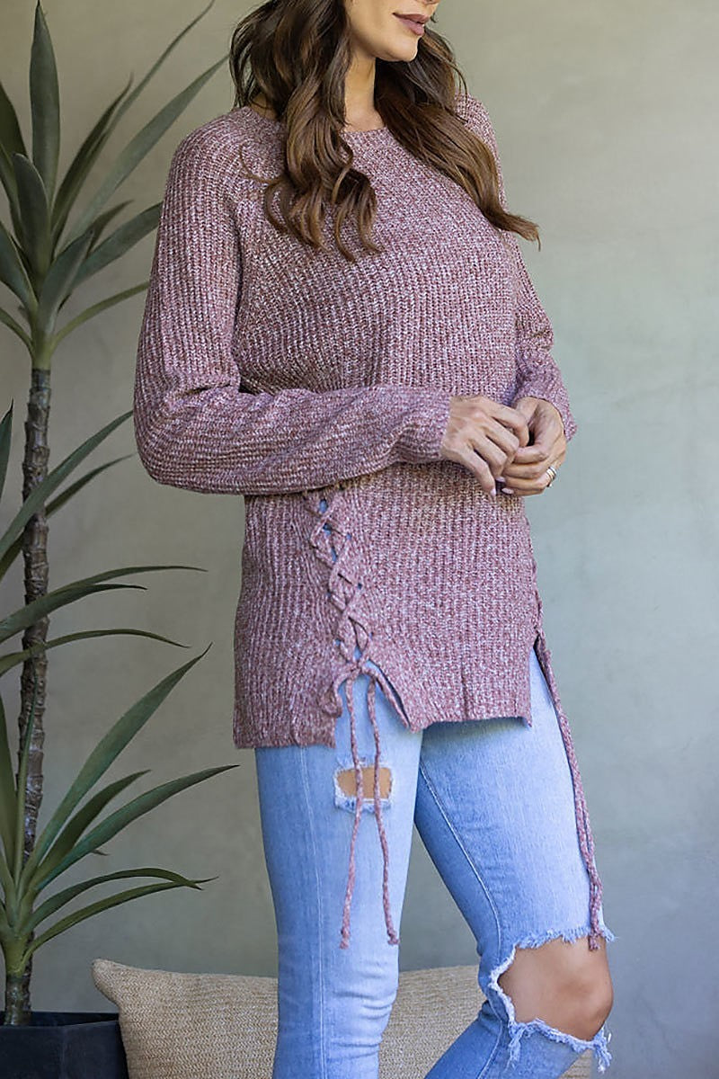 Soft knit crisscross sweater (EDSW3670)