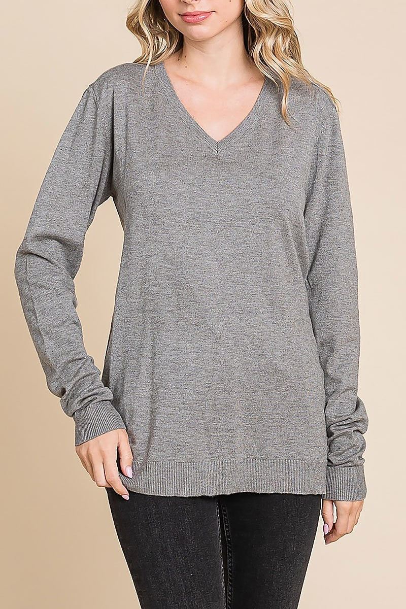 Classic v-neck sweater top (EDH1903)