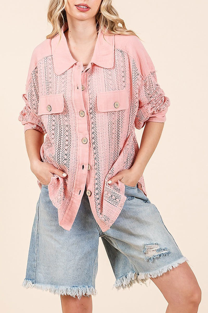 Crochet button down shirt (EDH2222)