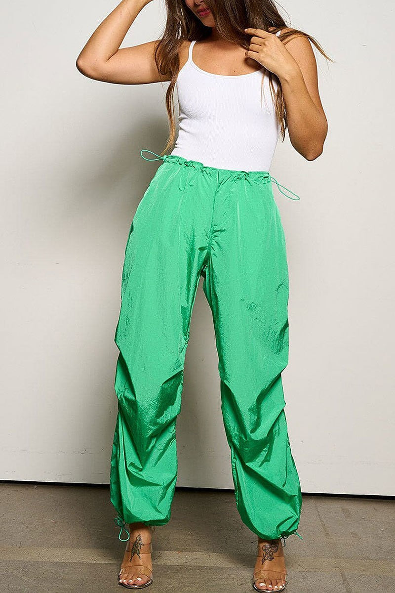 Elastic waist pockets jogger pants (EGWT1252)