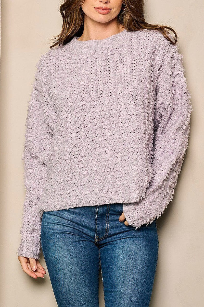 Long sleeve detailed pullover sweater (EFWT5011)