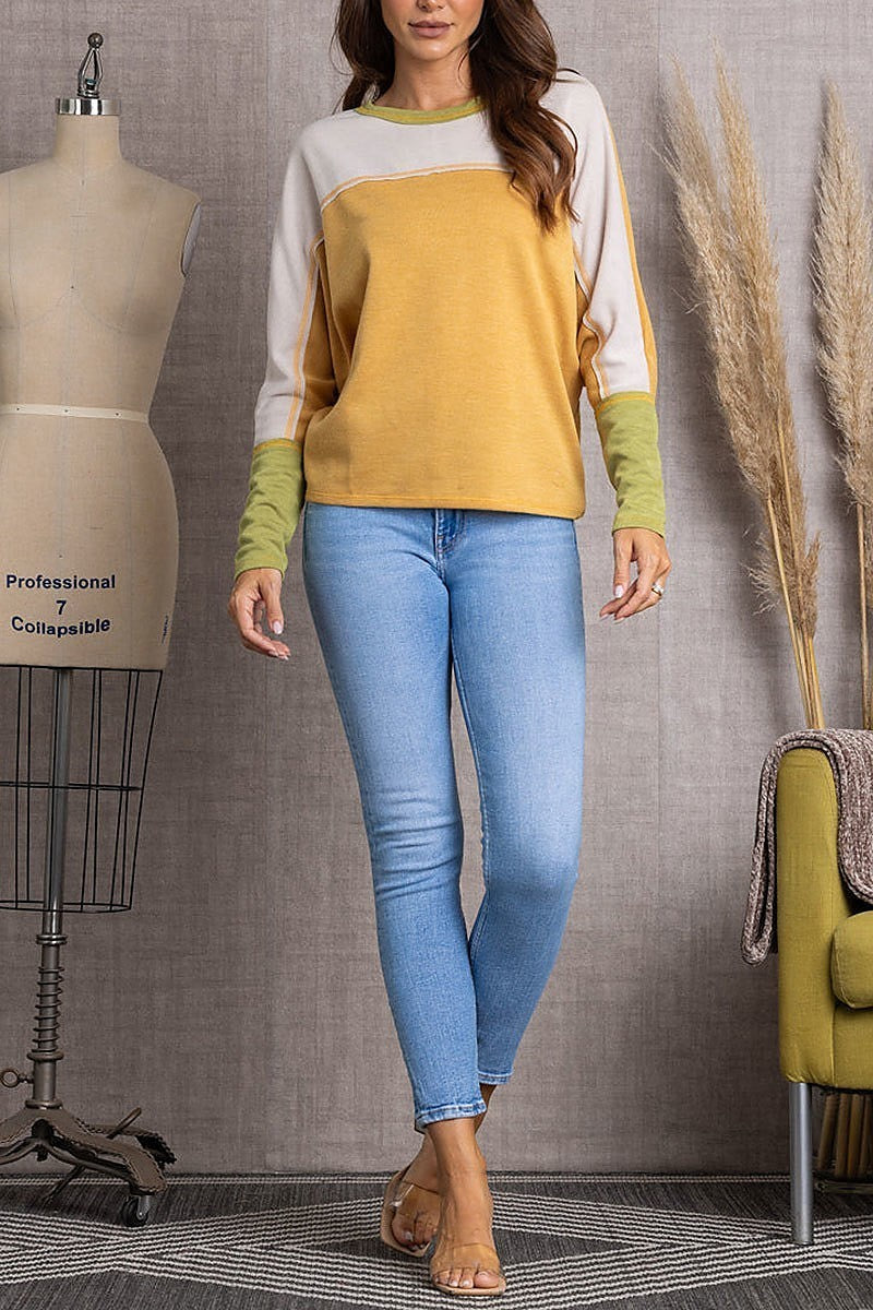 Dolman long sleeves knit top (EDSW3518)