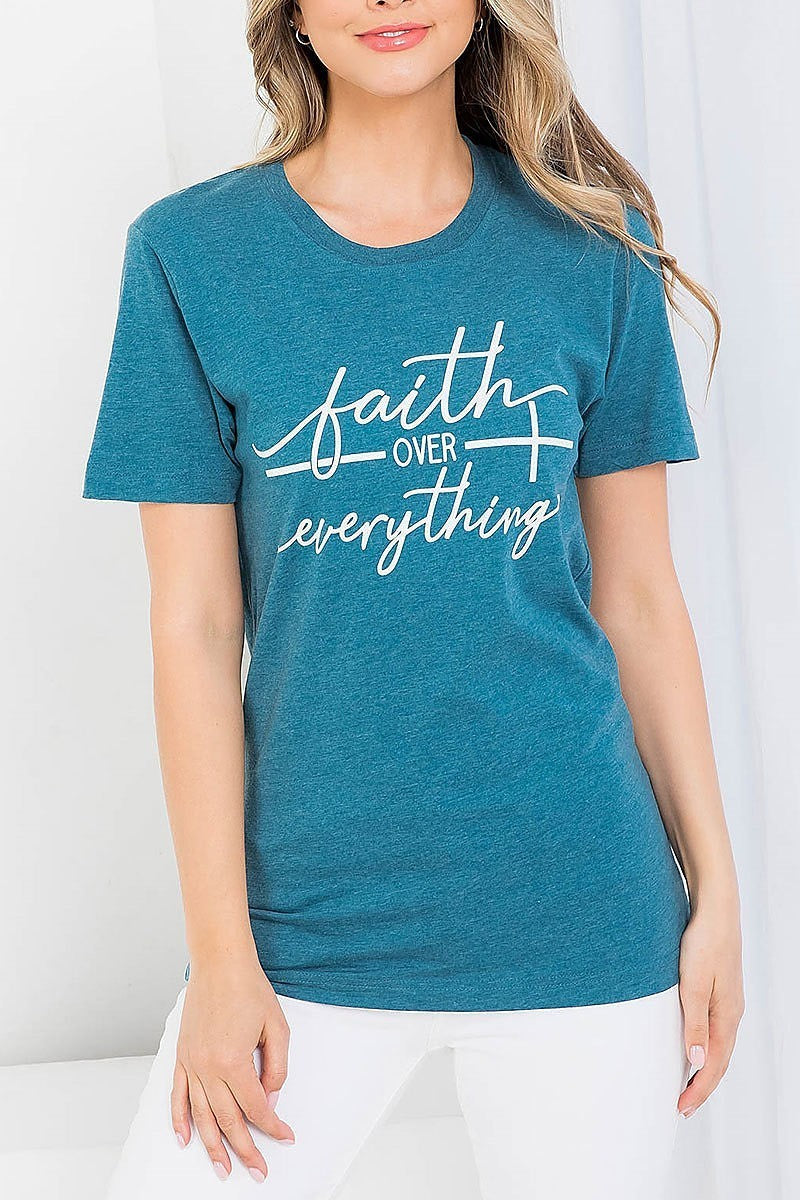 Faith over everything graphic tee top (EF3540)