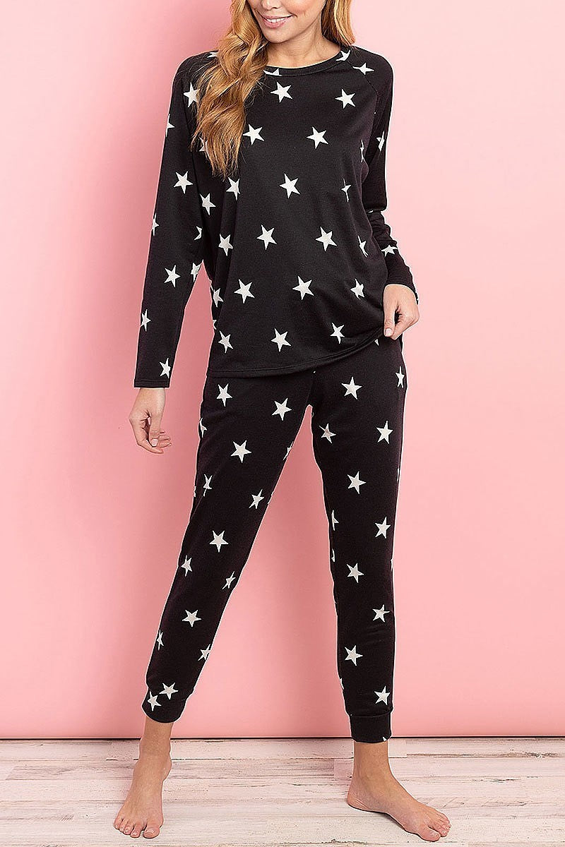 Star print top and pants set (ED8593-2)