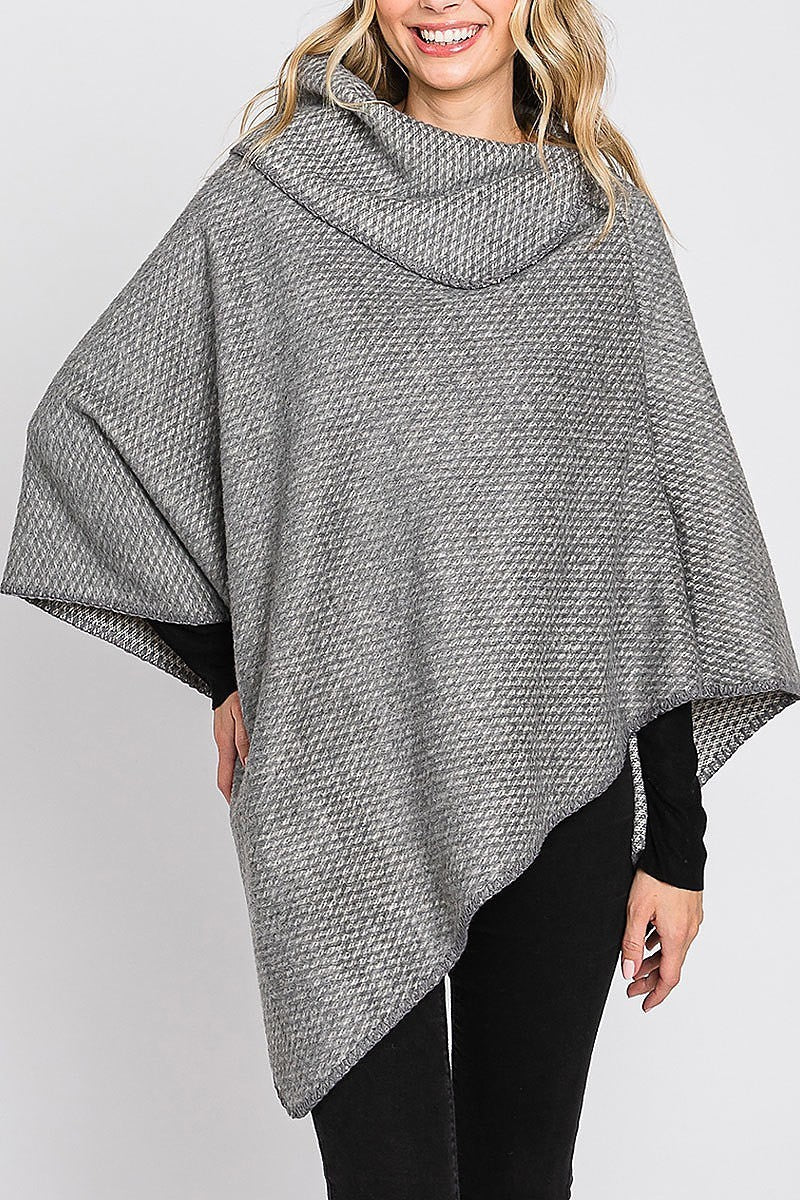 Solid textured neck poncho (DGS6123)