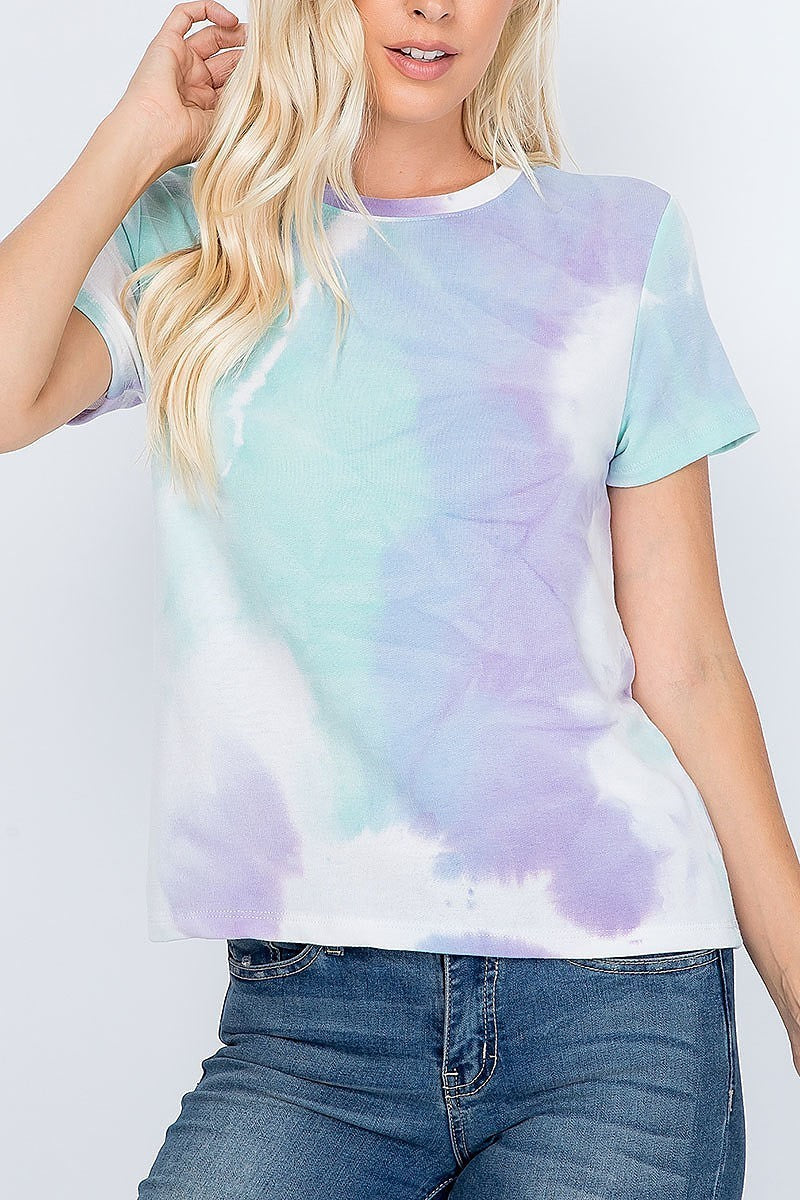 Crew neck tie dye top (EF2157)