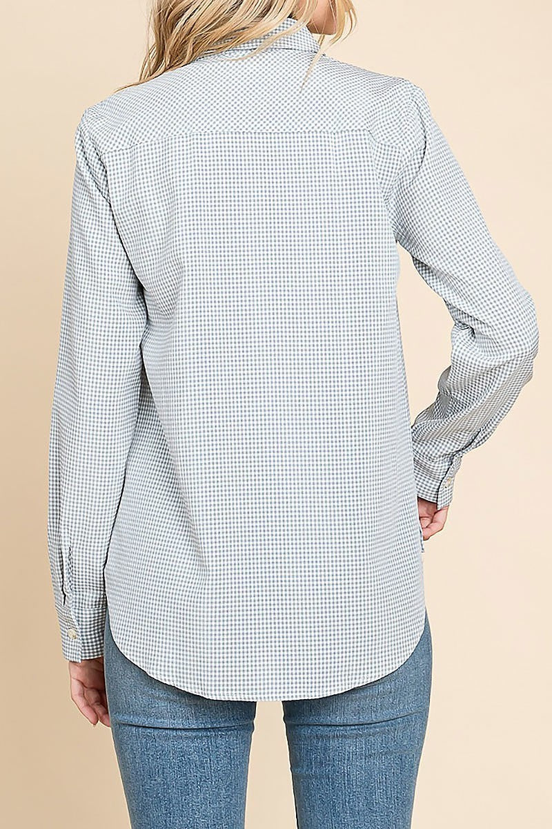 Mini gingham texture shirt (EDH1394)