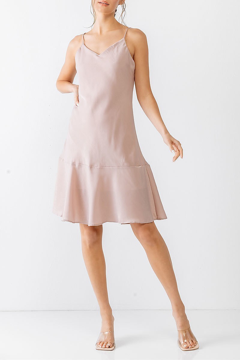 V neck flare hem cami dress (TED1771)