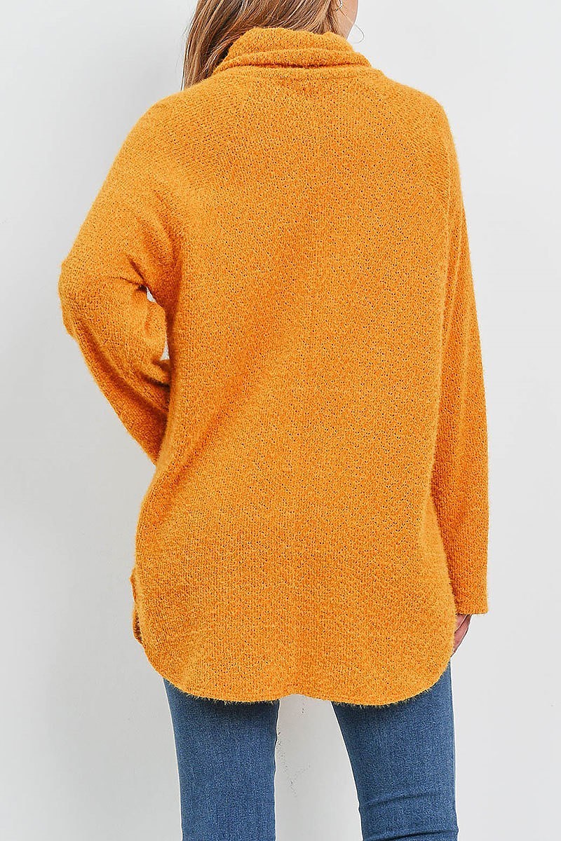 Cowl neck loose fit sweater top (EF1254)