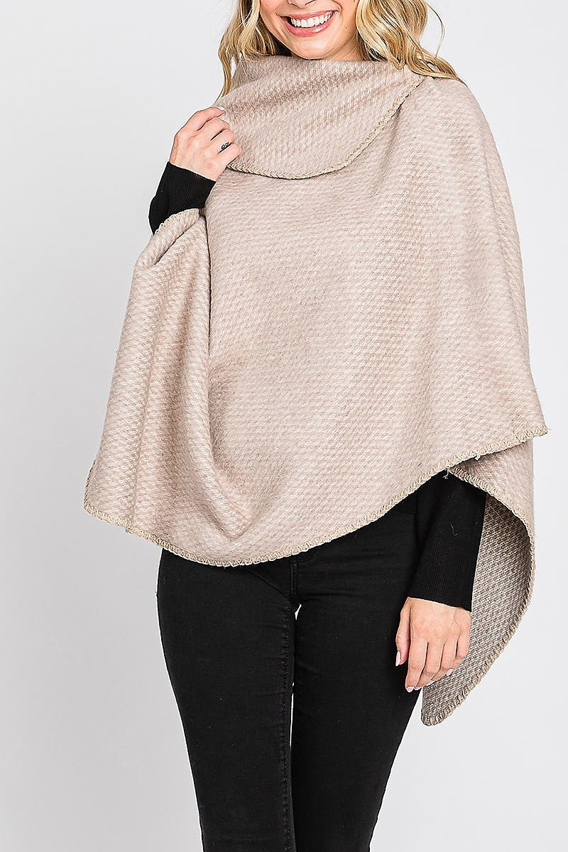 Solid textured neck poncho (DGS6121)