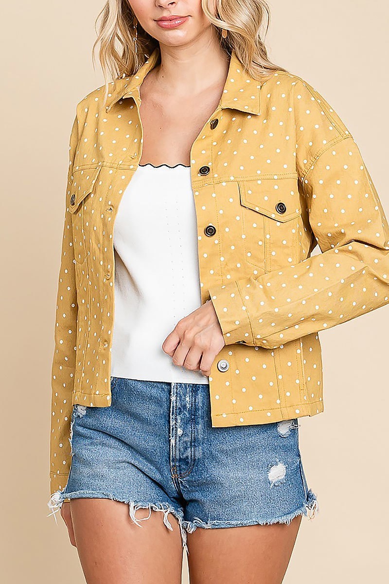 Polka dot shirt jacket (EDH1408)