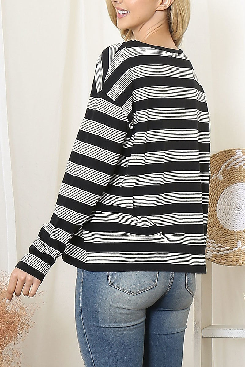 Stripe long sleeve top (EF6046)