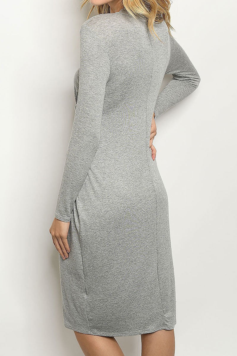 Crew neck waist tie relax fit dress (DED5448)