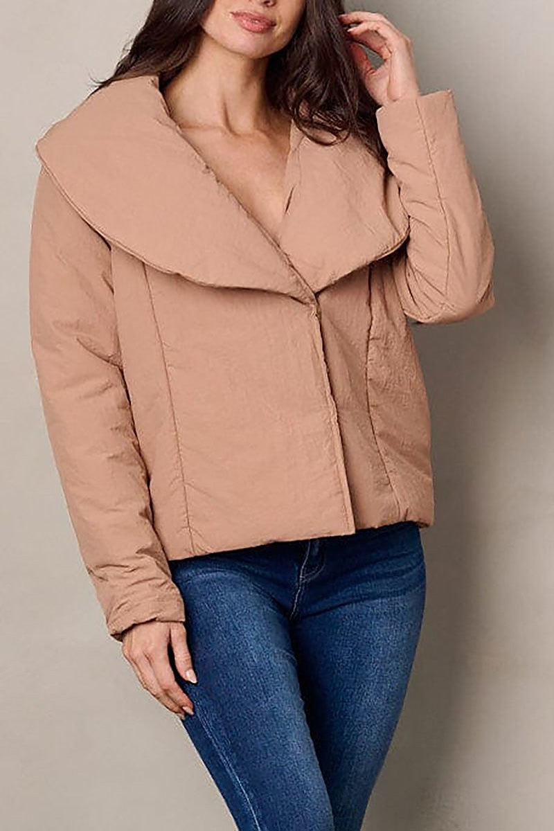 Long sleeve pockets button closure jacket (EFWT2186)