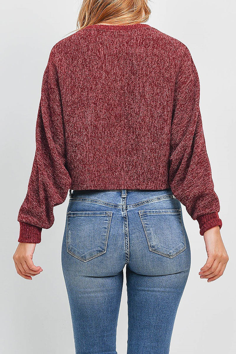 Crew neck loose fit crop sweater (EF1603)